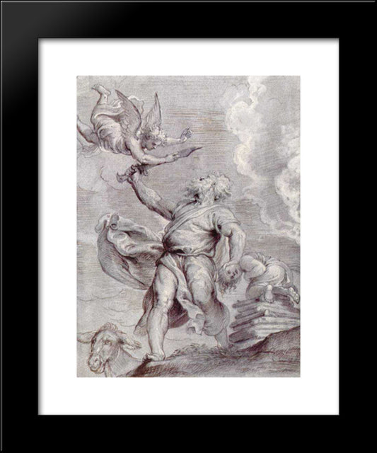 Sacrifice Of Abraham 20x24 Black Modern Wood Framed Art Print Poster by Rubens, Peter Paul