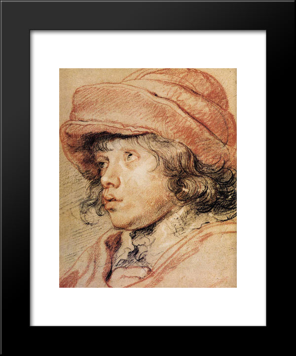 Son Nicolas With A Red Cap 20x24 Black Modern Wood Framed Art Print Poster by Rubens, Peter Paul