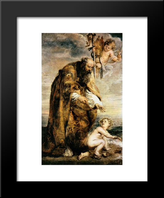 St. Augustine 20x24 Black Modern Wood Framed Art Print Poster by Rubens, Peter Paul