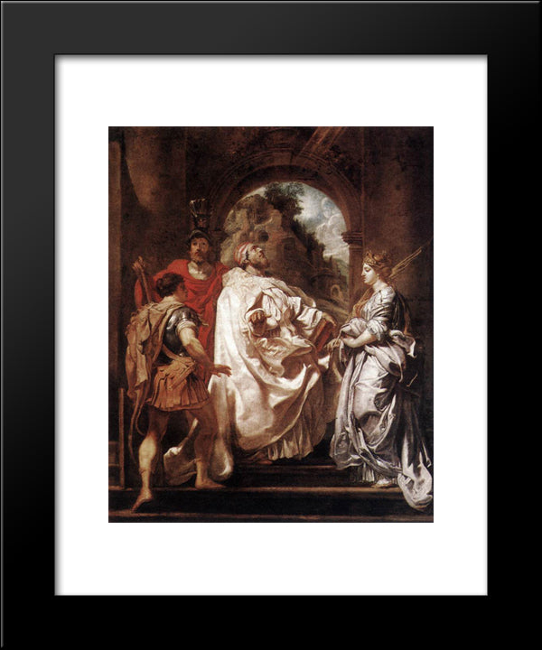 St. Gregory The Great With Saints 20x24 Black Modern Wood Framed Art Print Poster by Rubens, Peter Paul