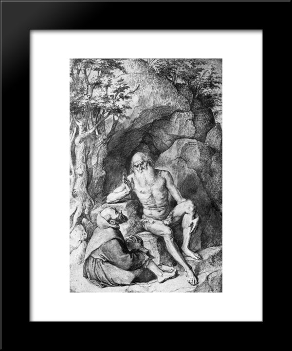 St. Onufrij Instruct Monk 20x24 Black Modern Wood Framed Art Print Poster by Rubens, Peter Paul