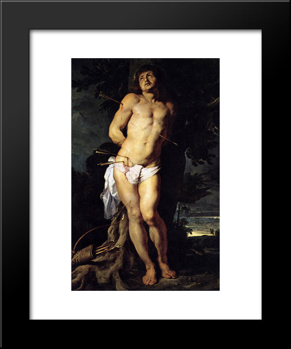 St. Sebastian 20x24 Black Modern Wood Framed Art Print Poster by Rubens, Peter Paul