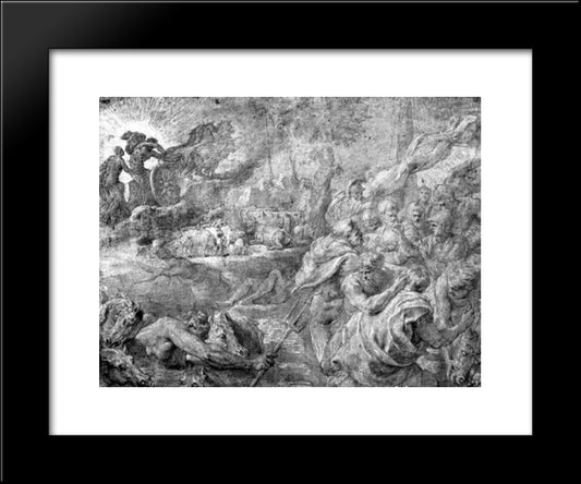 The Abduction Of Bulls 20x24 Black Modern Wood Framed Art Print Poster by Rubens, Peter Paul