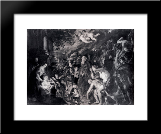 The Adoration Of The Magi 20x24 Black Modern Wood Framed Art Print Poster by Rubens, Peter Paul