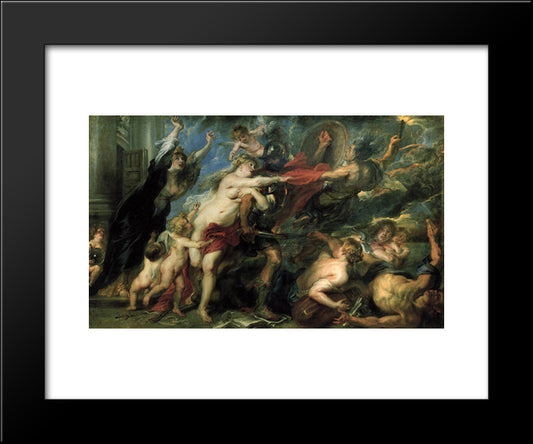 The Consequences Of War 20x24 Black Modern Wood Framed Art Print Poster by Rubens, Peter Paul