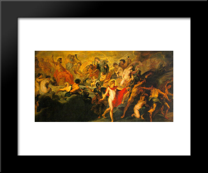 The Council Of The Gods 20x24 Black Modern Wood Framed Art Print Poster by Rubens, Peter Paul