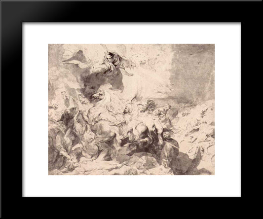 The Damage Of Sennaherib 20x24 Black Modern Wood Framed Art Print Poster by Rubens, Peter Paul