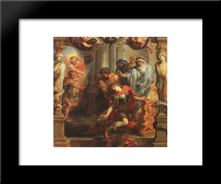 The Death Of Achilles 20x24 Black Modern Wood Framed Art Print Poster by Rubens, Peter Paul