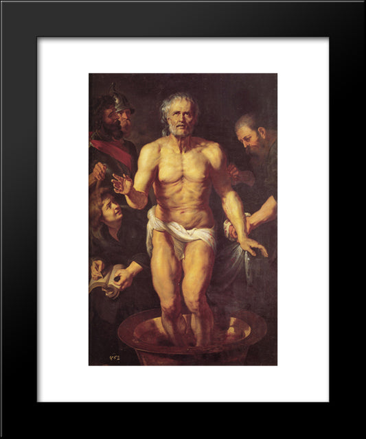 The Death Of Seneca 20x24 Black Modern Wood Framed Art Print Poster by Rubens, Peter Paul