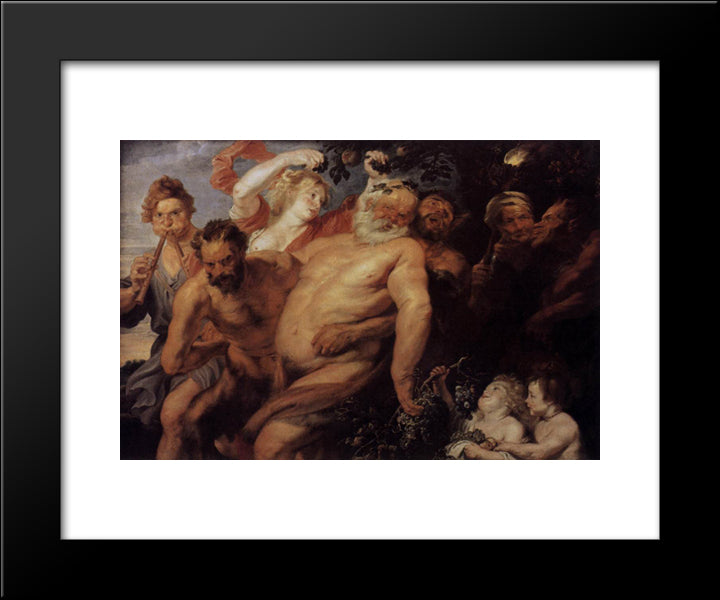 The Drunken Silenus 20x24 Black Modern Wood Framed Art Print Poster by Rubens, Peter Paul