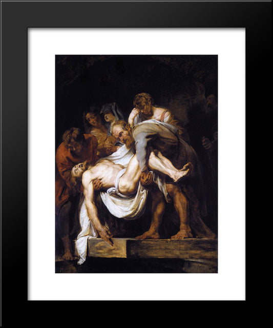 The Entombment 20x24 Black Modern Wood Framed Art Print Poster by Rubens, Peter Paul