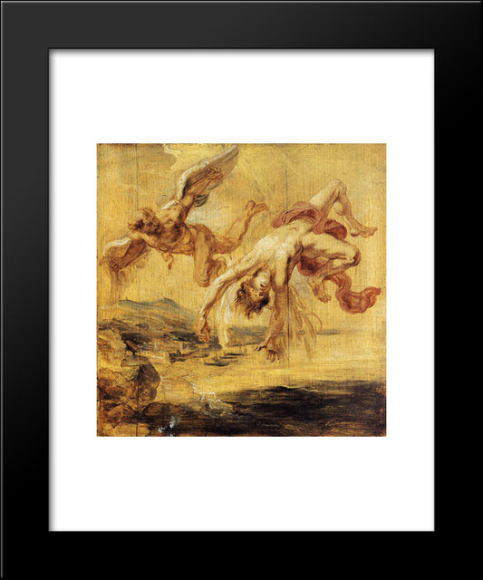 The Fall Of Icarus 20x24 Black Modern Wood Framed Art Print Poster by Rubens, Peter Paul