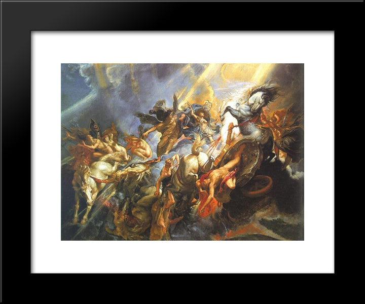 The Fall Of Phaeton 20x24 Black Modern Wood Framed Art Print Poster by Rubens, Peter Paul