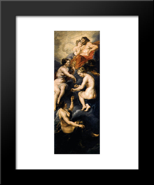 The Fate Spinning Maries Destiny 20x24 Black Modern Wood Framed Art Print Poster by Rubens, Peter Paul