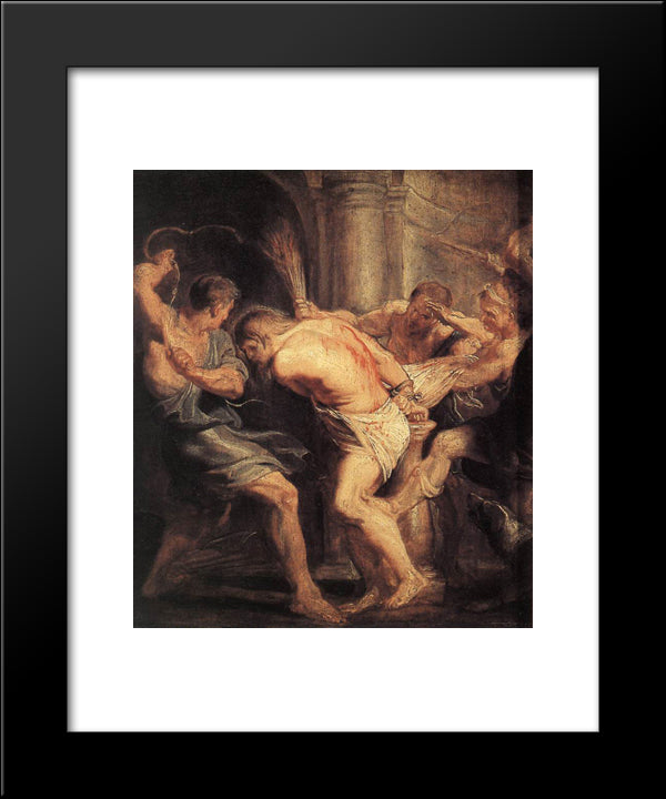 The Flagellation Of Christ 20x24 Black Modern Wood Framed Art Print Poster by Rubens, Peter Paul