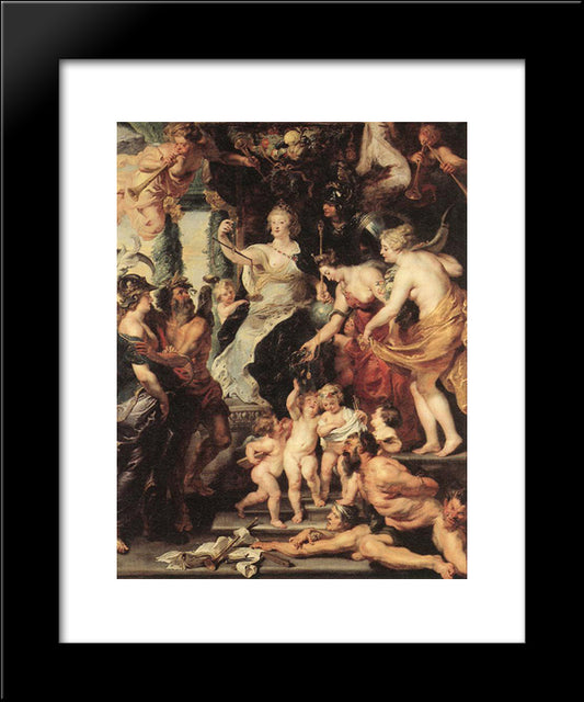 The Happiness Of The Regency 20x24 Black Modern Wood Framed Art Print Poster by Rubens, Peter Paul