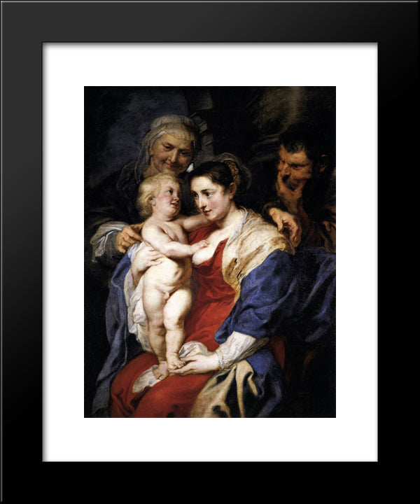 The Holy Family With St. Anne 20x24 Black Modern Wood Framed Art Print Poster by Rubens, Peter Paul