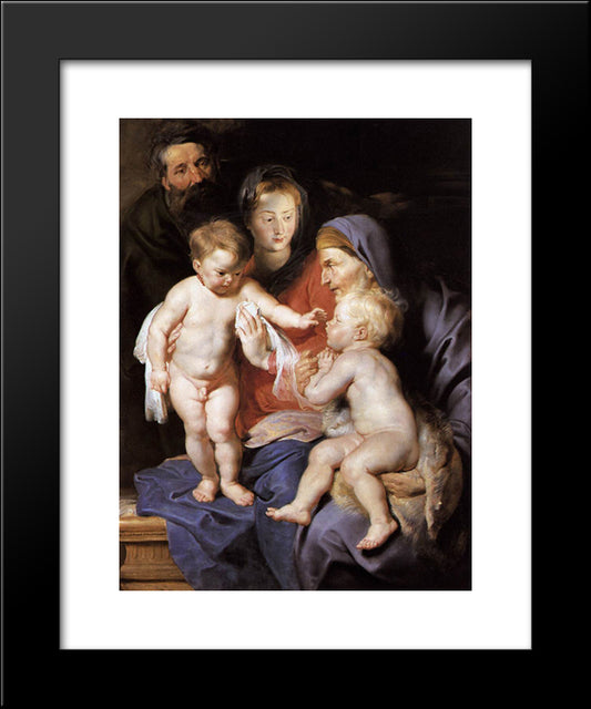 The Holy Family With St. Elizabeth And The Infant St. John The Baptist 20x24 Black Modern Wood Framed Art Print Poster by Rubens, Peter Paul