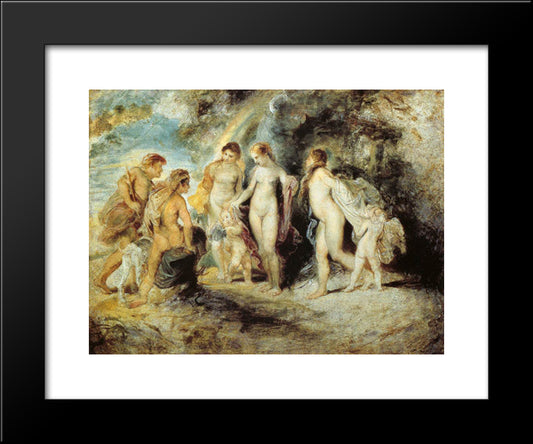 The Judgement Of Paris 20x24 Black Modern Wood Framed Art Print Poster by Rubens, Peter Paul