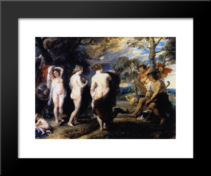The Judgment Of Paris 20x24 Black Modern Wood Framed Art Print Poster by Rubens, Peter Paul