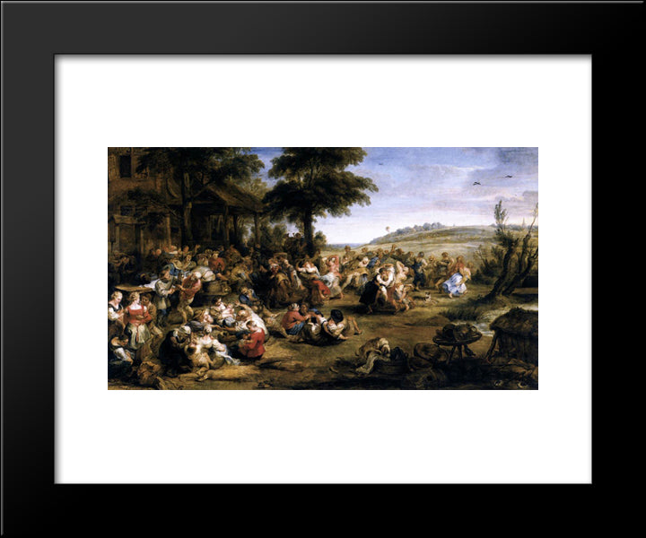 The Kermesse 20x24 Black Modern Wood Framed Art Print Poster by Rubens, Peter Paul