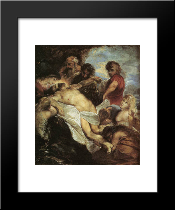 The Lamentation 20x24 Black Modern Wood Framed Art Print Poster by Rubens, Peter Paul