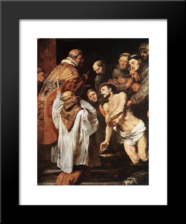 The Last Communion Of St. Francis 20x24 Black Modern Wood Framed Art Print Poster by Rubens, Peter Paul