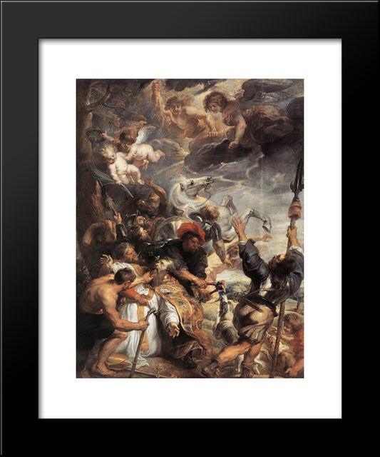 The Martyrdom Of St. Livinus 20x24 Black Modern Wood Framed Art Print Poster by Rubens, Peter Paul