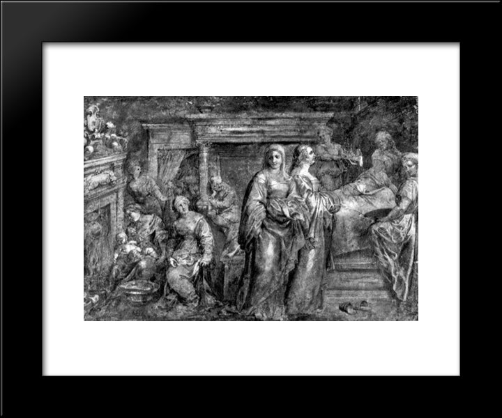 The Nativity Of The Virgin Mary 20x24 Black Modern Wood Framed Art Print Poster by Rubens, Peter Paul