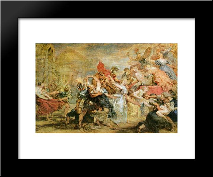 The Rape Of The Sabine Women 20x24 Black Modern Wood Framed Art Print Poster by Rubens, Peter Paul