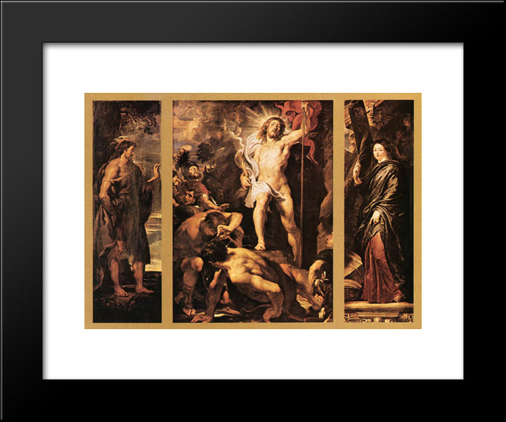 The Resurrection Of Christ 20x24 Black Modern Wood Framed Art Print Poster by Rubens, Peter Paul