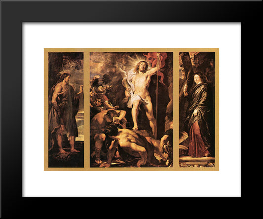 The Resurrection Of Christ 20x24 Black Modern Wood Framed Art Print Poster by Rubens, Peter Paul