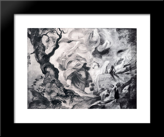 The Sacrifice Of Isaac 20x24 Black Modern Wood Framed Art Print Poster by Rubens, Peter Paul