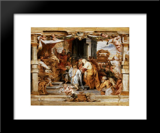 The Sacrifice Of The Old Covenant 20x24 Black Modern Wood Framed Art Print Poster by Rubens, Peter Paul