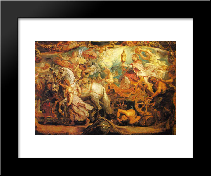 The Triumph Of The Church 20x24 Black Modern Wood Framed Art Print Poster by Rubens, Peter Paul