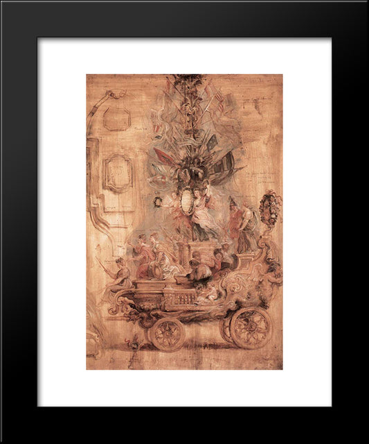 The Triumphal Car Of Kallo (Sketch) 20x24 Black Modern Wood Framed Art Print Poster by Rubens, Peter Paul