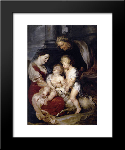 The Virgin And Child With St. Elizabeth And The Infant St. John The Baptist 20x24 Black Modern Wood Framed Art Print Poster by Rubens, Peter Paul