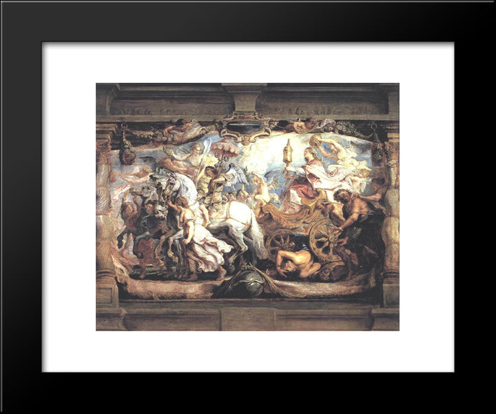 Triumph Of Church Over Fury, Discord, And Hate 20x24 Black Modern Wood Framed Art Print Poster by Rubens, Peter Paul