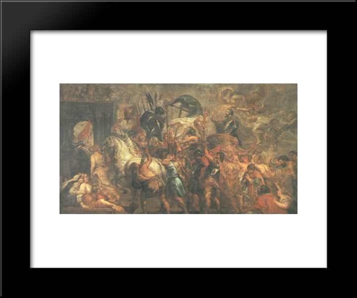 Triumphal Entry Of Henry Iv Into Paris 20x24 Black Modern Wood Framed Art Print Poster by Rubens, Peter Paul