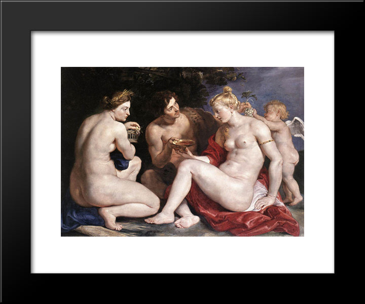 Venus, Cupid, Bacchus And Ceres 20x24 Black Modern Wood Framed Art Print Poster by Rubens, Peter Paul