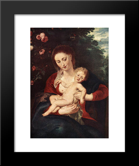 Virgin And Child 20x24 Black Modern Wood Framed Art Print Poster by Rubens, Peter Paul