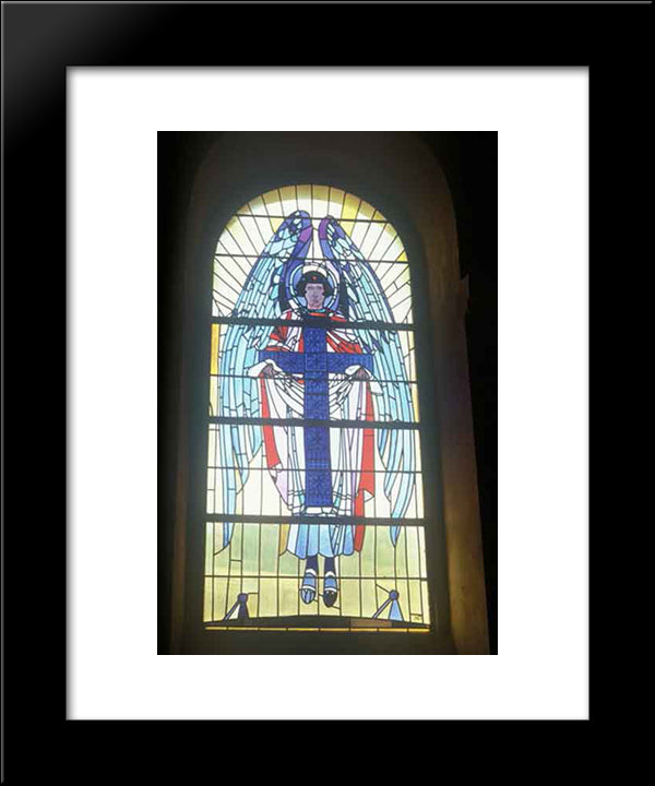 Angel With The Cross ( The Triptych The Annunciation) 20x24 Black Modern Wood Framed Art Print Poster by Kholodny (Elder), Petro