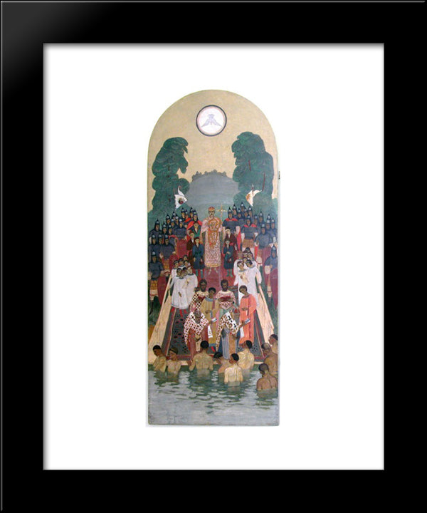 Icon The Christianization Of Rus' 20x24 Black Modern Wood Framed Art Print Poster by Kholodny (Elder), Petro