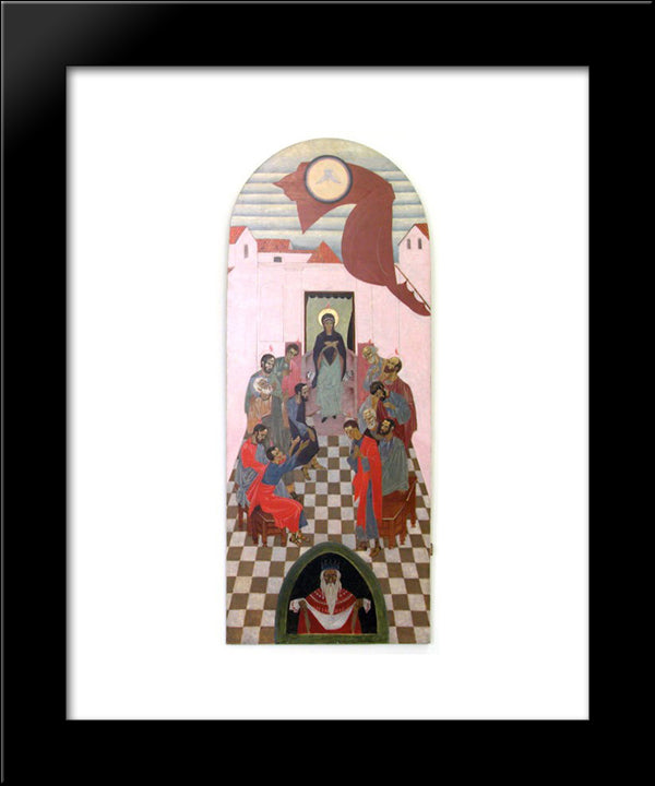 Icon The Descent Of The Holy Spirit 20x24 Black Modern Wood Framed Art Print Poster by Kholodny (Elder), Petro