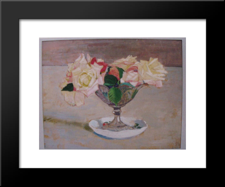 Still Life 20x24 Black Modern Wood Framed Art Print Poster by Kholodny (Elder), Petro