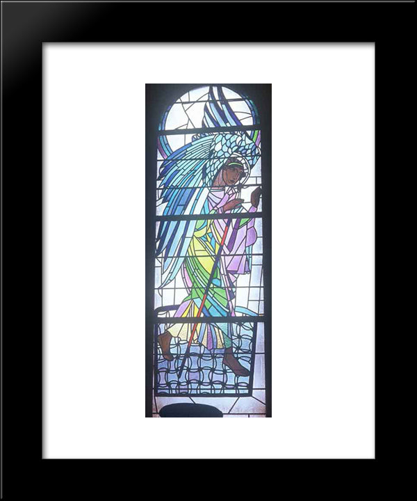 Walking Angel From The Triptych The Annunciation 20x24 Black Modern Wood Framed Art Print Poster by Kholodny (Elder), Petro