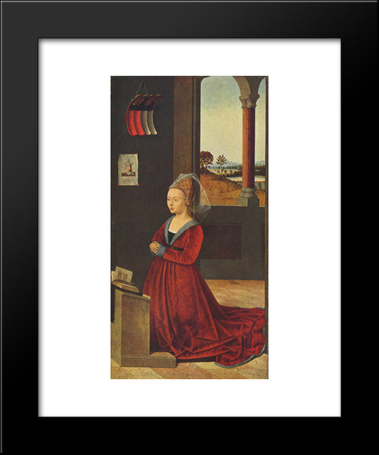 Kneeling Female Donor 20x24 Black Modern Wood Framed Art Print Poster by Christus, Petrus