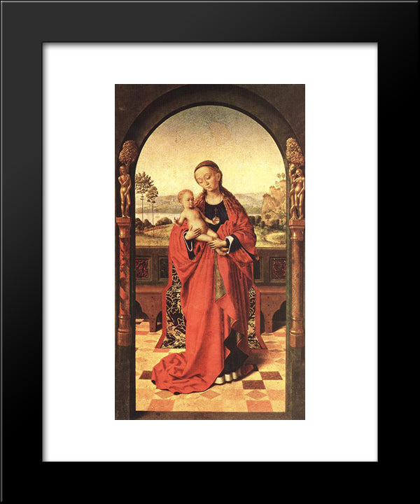 Madonna 20x24 Black Modern Wood Framed Art Print Poster by Christus, Petrus