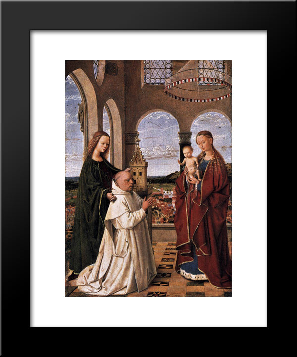 Madonna And Child 20x24 Black Modern Wood Framed Art Print Poster by Christus, Petrus