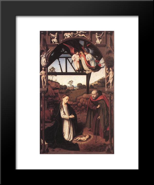 Nativity 20x24 Black Modern Wood Framed Art Print Poster by Christus, Petrus